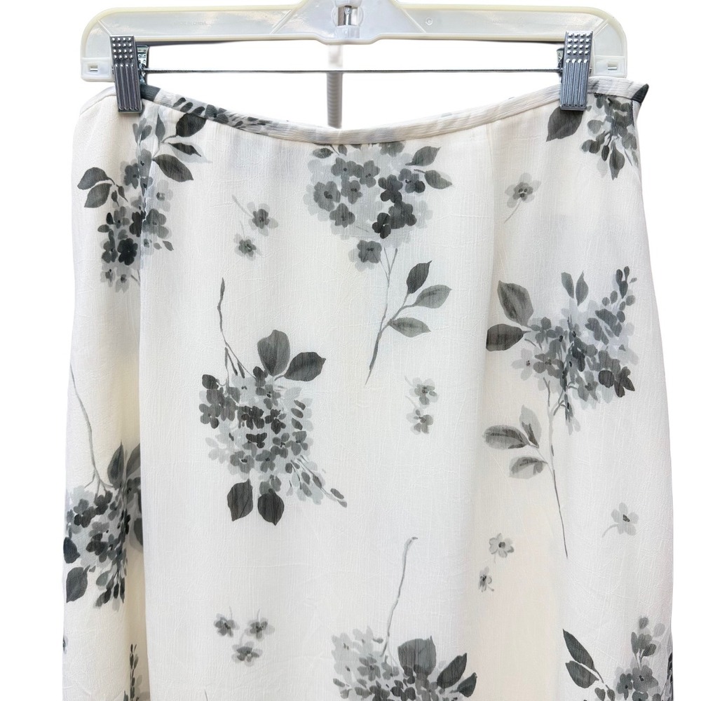 NWT Y2K Liz Claiborne Flowy Floral Minimalist Maxi Skirt Sz 14 Coquette Romantic - Picture 2 of 9